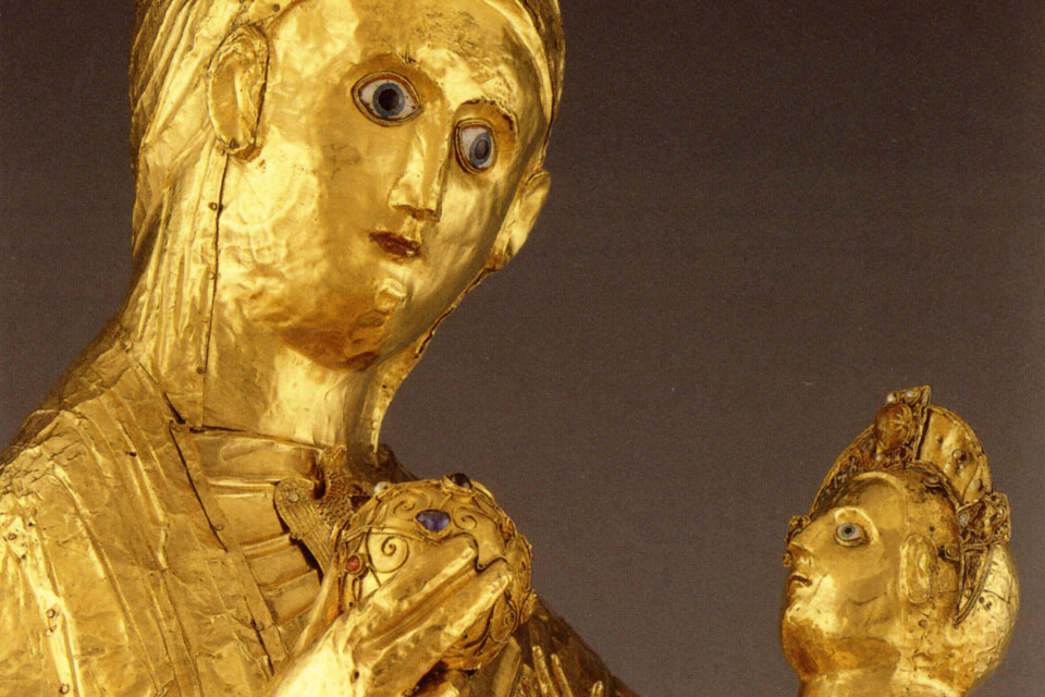Detalje. Den Gyldne Madonna fra Essen. Ca 980. Kilde: Wikipedia