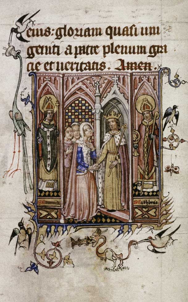 Anne af Böhmen. Fra hendes bønnebog. Bodleian Library MS Lat. Liturgy. F. 3, fol 065r. Kilde: Wikipedia