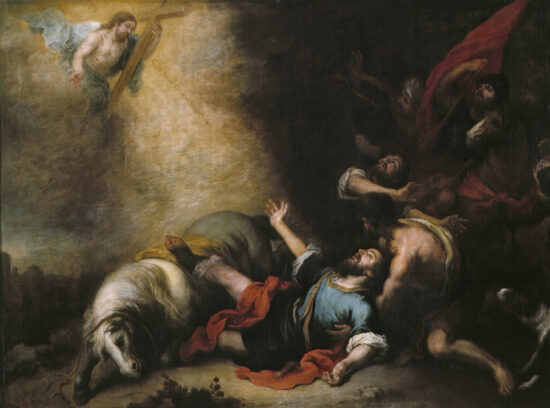 Omvendelsen af Paulus. Af Bartholomé Estéban Murillo. Kilde: Wikipedia. Originalen hænger på Prado i Madrid. 